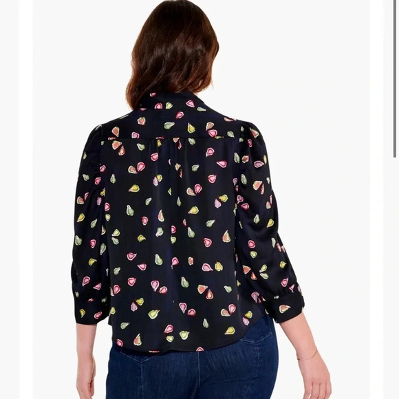 NWT Nic + Zoe Party Pears Button-Front Top (1X) - Picture 2 of 12